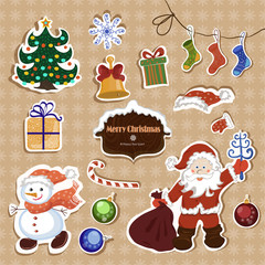 Vector set of Christmas stickers