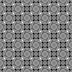 Vector black seamless floral wallpaper