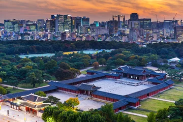 Foto op Plexiglas Historisch groots paleis in de stad Seoul © leungchopan