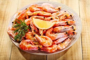 plate of shrimps