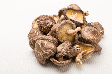 Dried mushrooms isolated on white