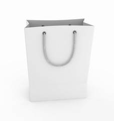 standing a blank white shopping bag