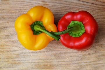 red and yellow peppers