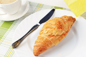 Fresh crusty croissant