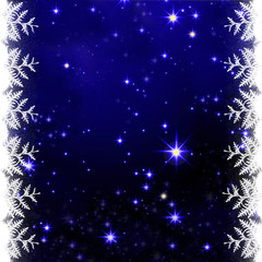 Obraz premium Christmas sky and shining star.