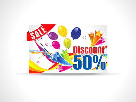 abstract fifty percent discount card
