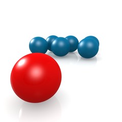 Red leading ball