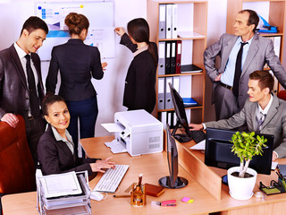 Group business people in office.