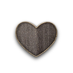 Metal heart on white background