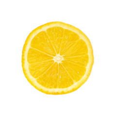 A slice of lemon on a white background