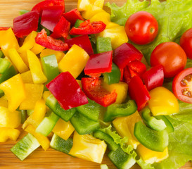Fresh peppers cuts