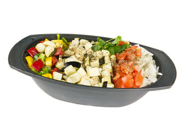 Mix of vegetables ready to be cooked