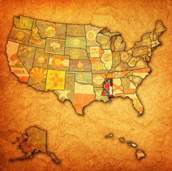 mississippi on map of usa