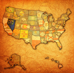 nevada on map of usa