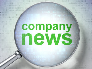 News concept: Company News with optical glass