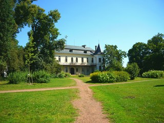 Fototapeta na wymiar Backview of Slatinany castle in Czech Republic