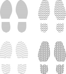 the collection of a imprint soles shoes - obrazy, fototapety, plakaty