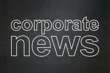 News concept: Corporate News on chalkboard background
