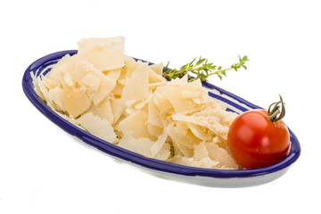 Parmesan cheese isolated white