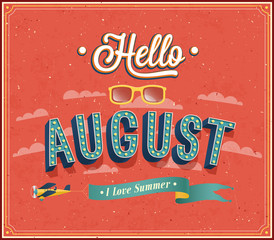 Hello august typographic design. - 58781465