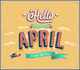 Hello april typographic design. - 58781469