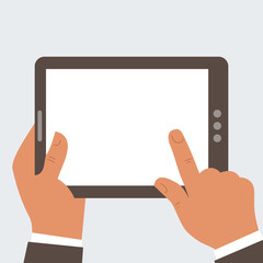 Businessman holding tablet computer with blank screen 2