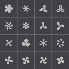 Vector black fans and propellers icons set © skarin