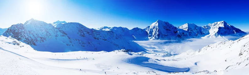 Fotobehang Winter mountains, panorama of the Italian Alps © Gorilla