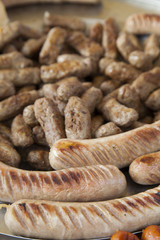 Delicious Balkan cevapi, meat rolls and sausages