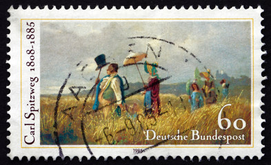 Postage stamp Germany 1985 The Sunday Walk, by Carl Spitzweg