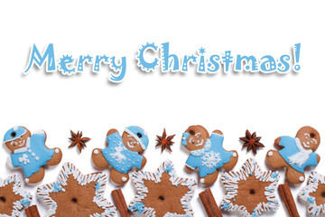 Postcard Merry Christmas Cookies with cinnamon