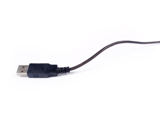 Obraz premium close up of a USB cable over a white background