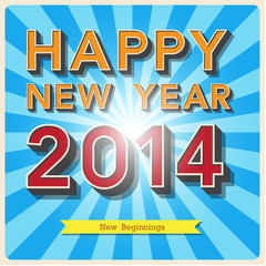 Fototapeta premium Happy new year retro poster