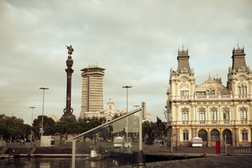 Naklejka premium Port Vell in Barcelona. Catalonia