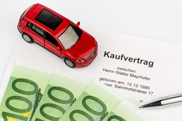 Kaufvertrag f&uuml;r Auto