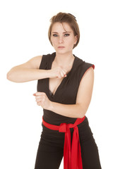 woman ninja looking fight ready