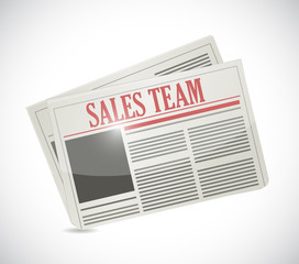 sales team newspaper illustration design