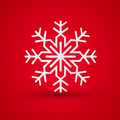 Paper snowflake on colored background