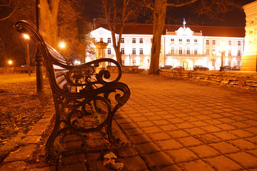 bench at the evening street