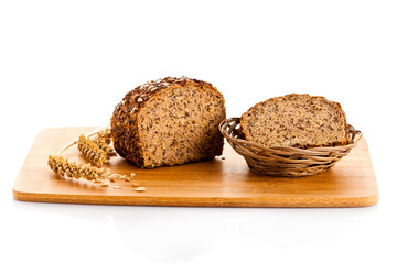  Brown seed biobread isolated on white background