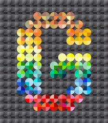 Alphabet of colorful mosaic, letter G.