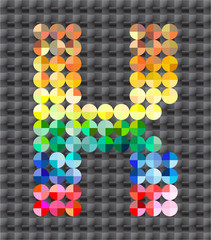 Alphabet of colorful mosaic, letter K.