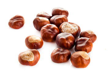 chestnuts isolated on white background