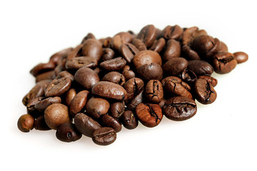 Isolated coffee beans