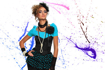 Fashion woman 80's style
