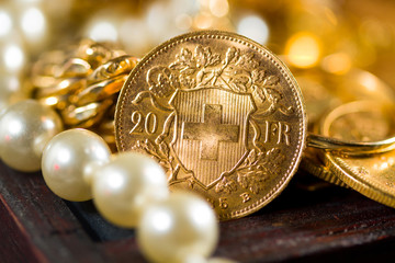 Jewels and gold coins