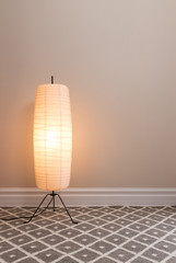 Cozy lamp in empty room