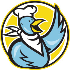 Chicken Chef Cook Waving Hello