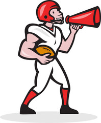 American Football Quarterback Bullhorn Isolated Cartoon