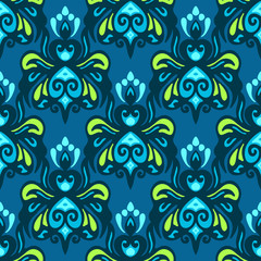 Ethnic seamless damask gift wrap vector
